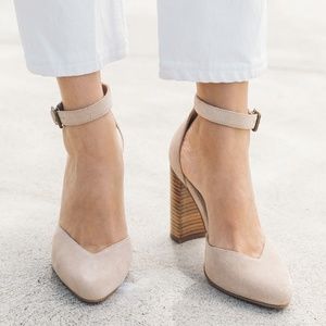 Soludos Beige Ankle Strap Heels